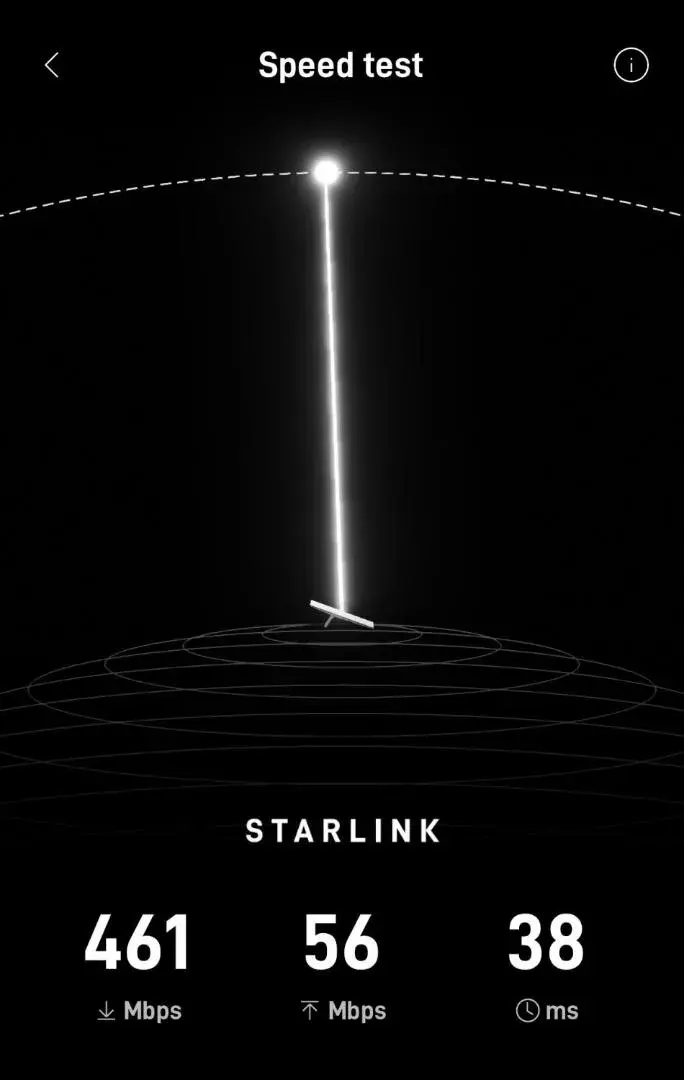 Starlink speed test showing fast internet connection at Riverwood Villa